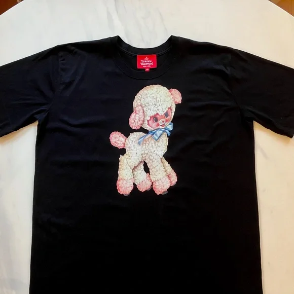 Vivienne Westwood Black T-Shirt Dress w/ Lamb L XL - Picture 2 of 7